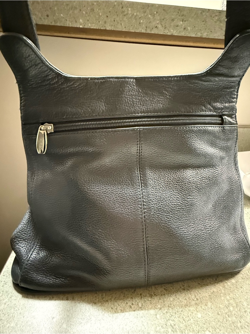 Rolfs Black Pebbled Leather Flap Shoulder Bag - Picture 10 of 11